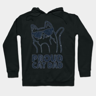 Funny Retro Proud Cat Dad Showing He Finger For Cat Lovers Hoodie